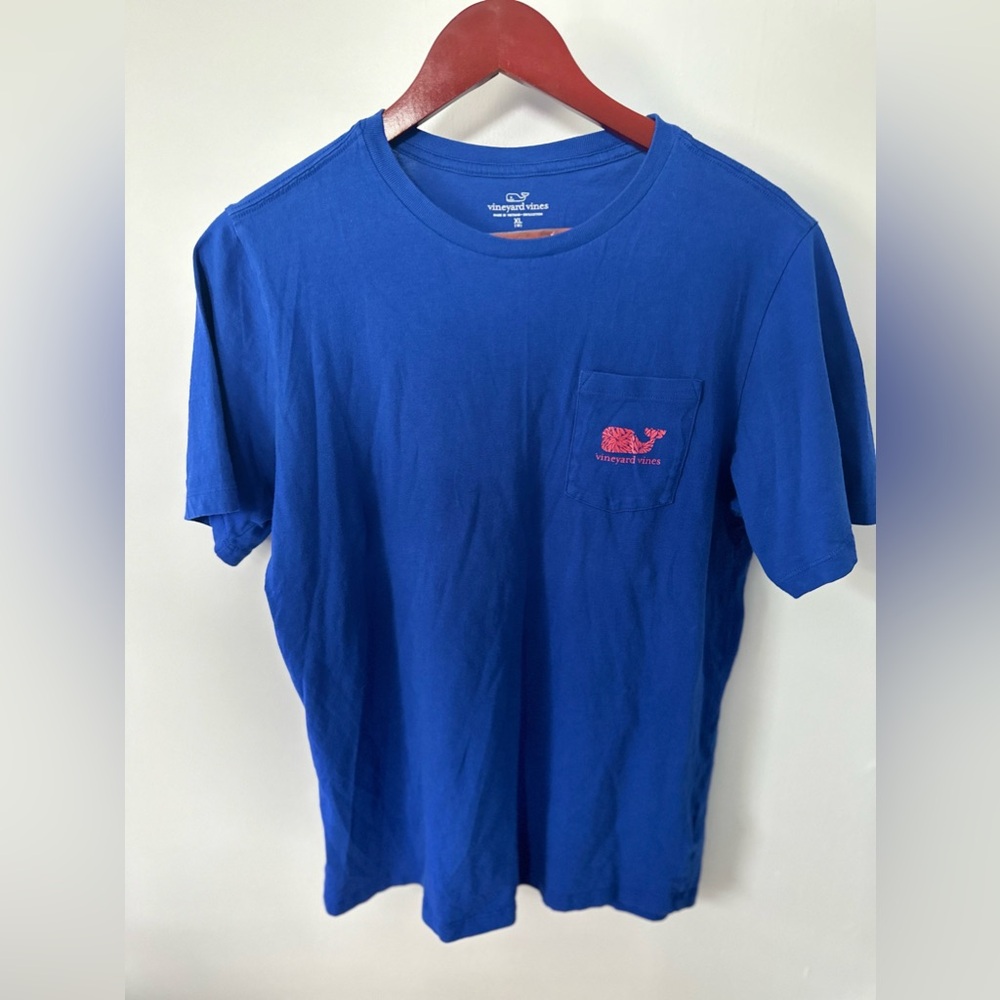 🐳 Vineyard Vines Boys Whale Pocket Tee | Blue | Size XL (18) - Picture 1 of 4